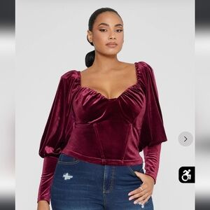 FTF Luze Velvet Corset Style Top